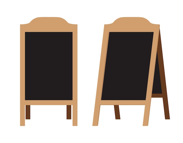 Houten straat sandwich lege stand zwart menu bord welkom stand teken