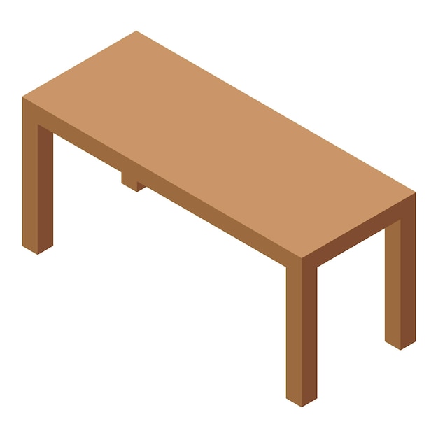 Houten tafel isometrische stijl meubilair illustratie