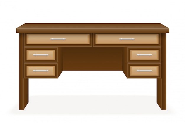 Houten tafel meubels vectorillustratie