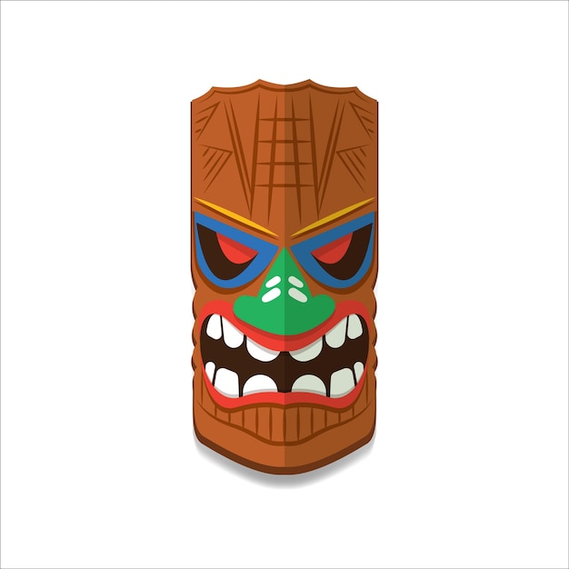 Houten tiki masker illustratie