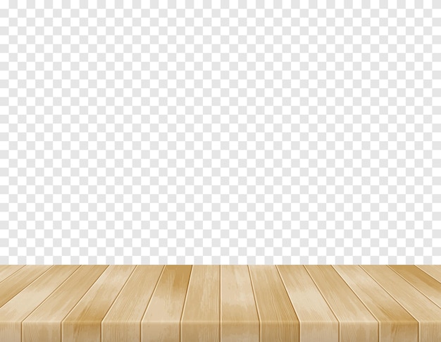 Houten vloeroppervlak perspectief zicht vector realistische lichtbruine plank vloer geïsoleerd op