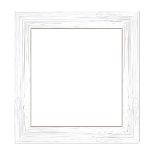Houten witte frame getextureerde gedetailleerde rand in cartoon-stijl