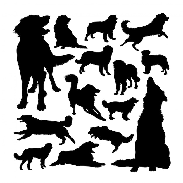 Hovawart dog animal silhouettes