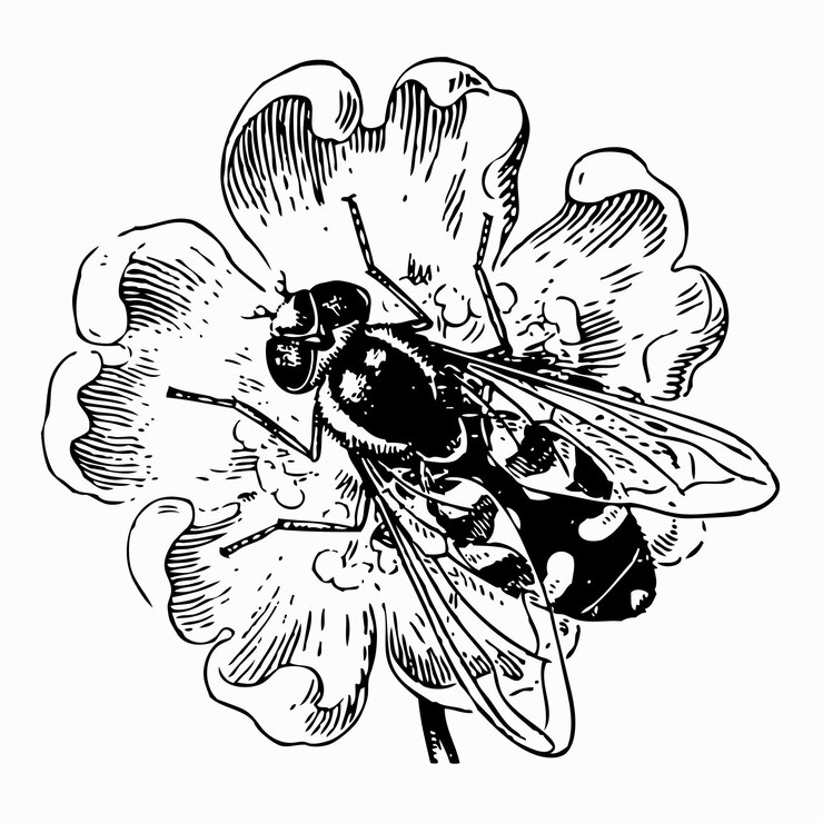 Vector hover fly syrphidae
