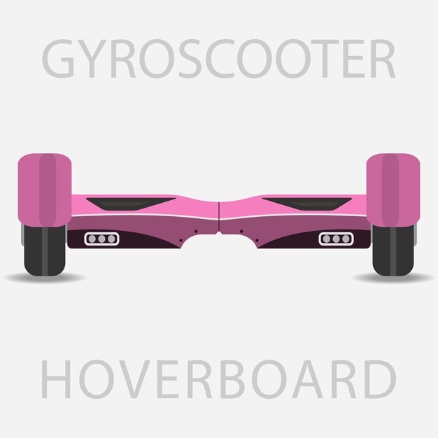 Hoverboard, gyroscooter, electric two wheels balance board. electric eco transport. vector illustration.