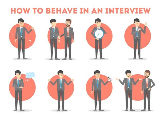 How to behave in a job interview.