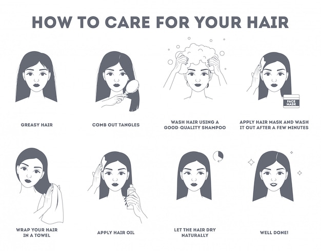 How to care for your hair instruction.