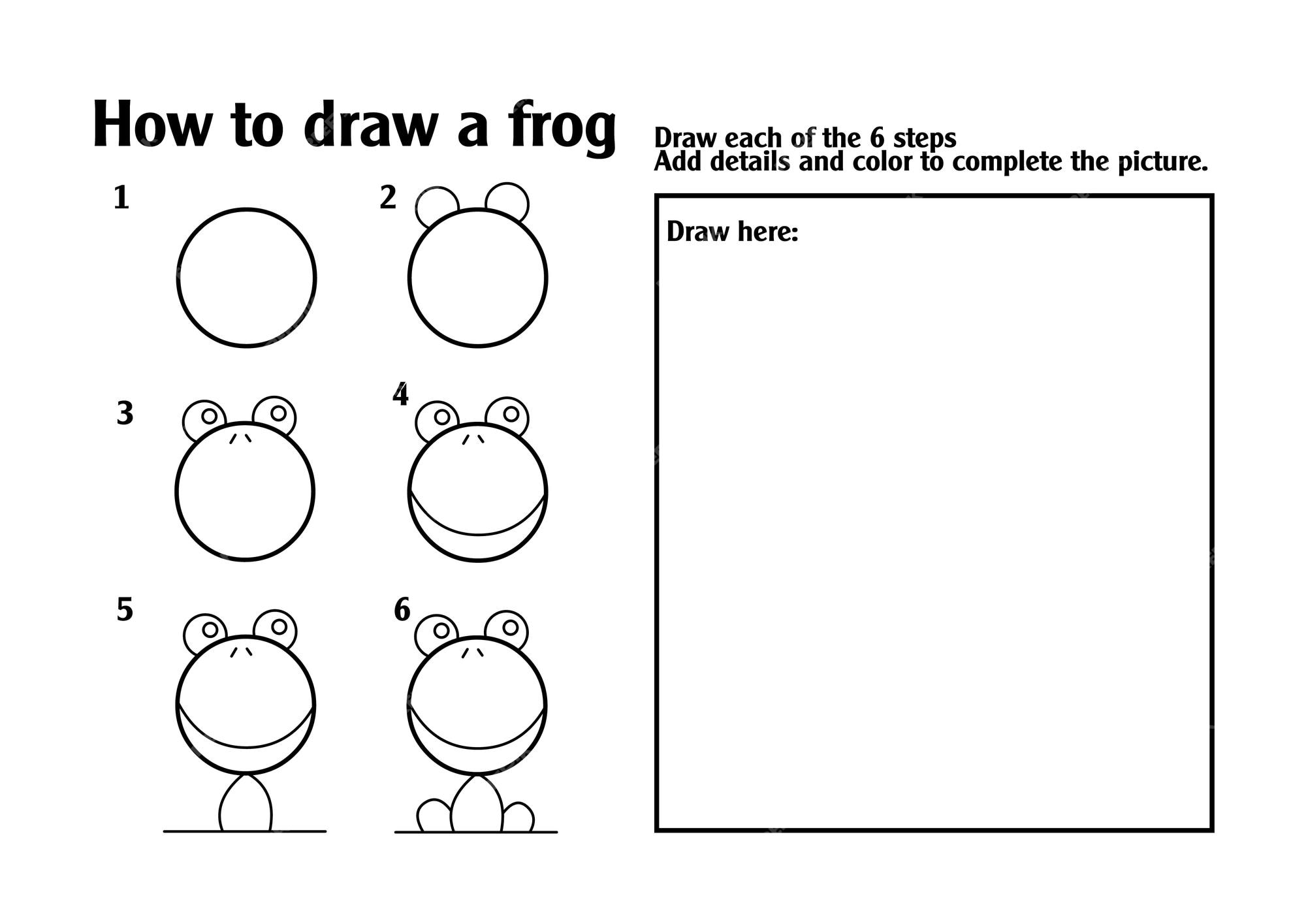 Premium Vector | How to draw a animal. step by step., shape drawing