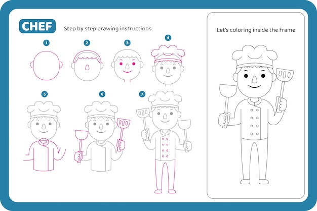 Как нарисовать вектор учебника по профессии повара