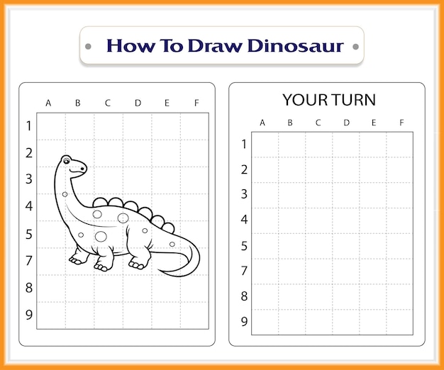 Vettore come disegnare un vettore premium di dinosauro per bambini