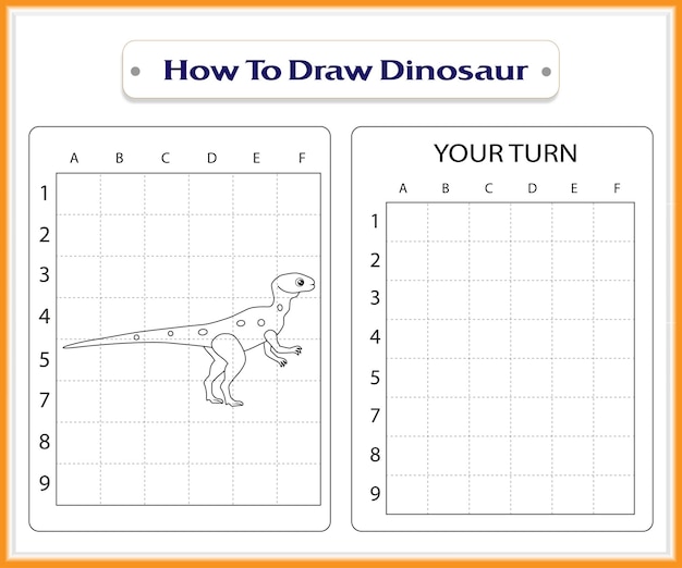 How to draw dinosaur for kids premium vector