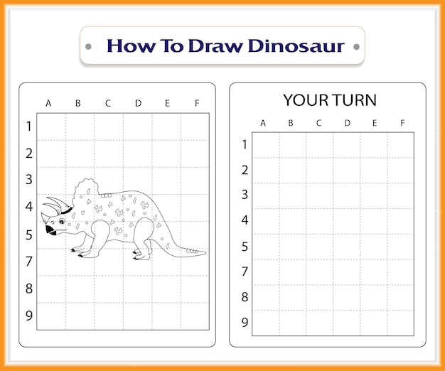 Come disegnare un vettore premium di dinosauro per bambini