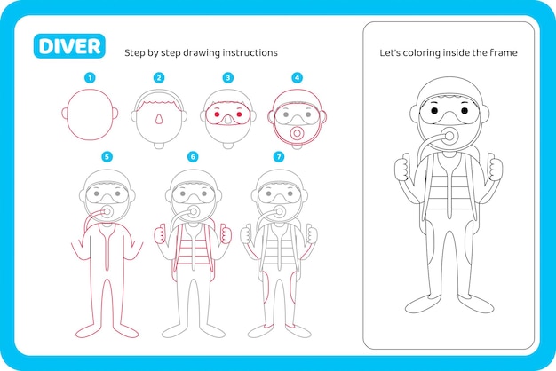 Come disegnare un vettore tutorial di professione subacquea