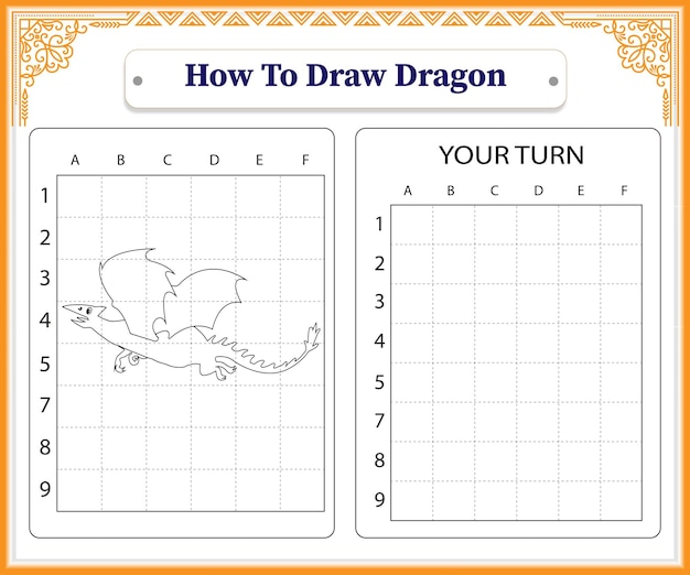 Come disegnare il vettore premium del drago per i bambini