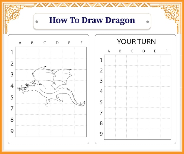 Come disegnare il vettore premium del drago per i bambini