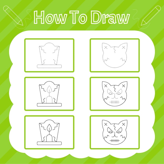 How to draw. Halloween drawing items practice