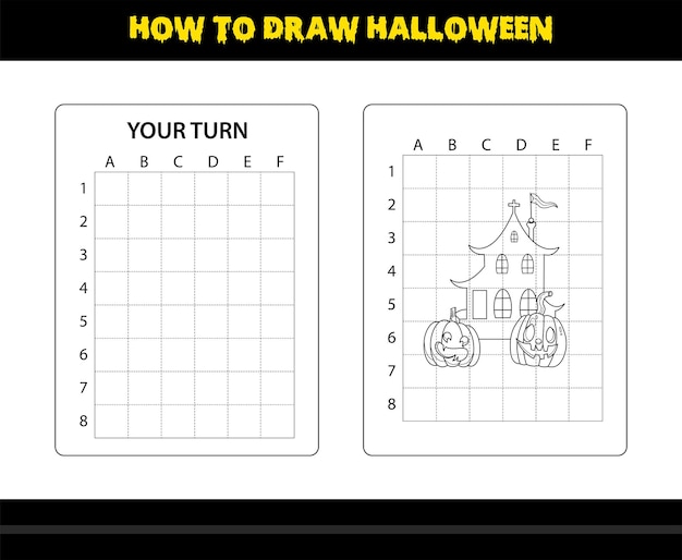 How to draw Halloween for kids Halloween drawing skill coloring page for kids