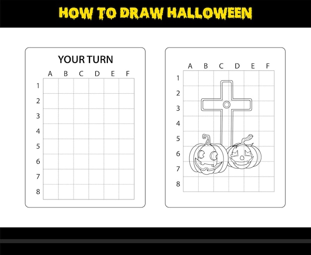 How to draw Halloween for kids Halloween drawing skill coloring page for kids