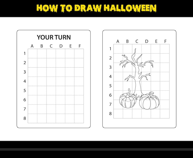 How to draw Halloween for kids Halloween drawing skill coloring page for kids