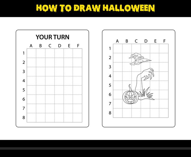 子供のためのハロウィーンの描き方 子供のためのハロウィーンの描画スキルの着色ページ