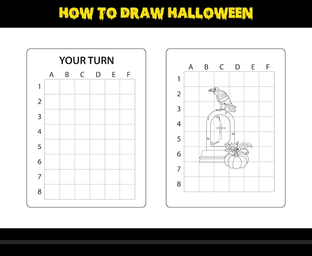 How to draw halloween for kids halloween drawing skill coloring page for kids