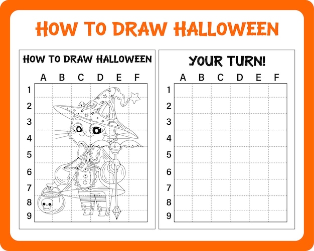 Vettore come disegnare halloween per bambini