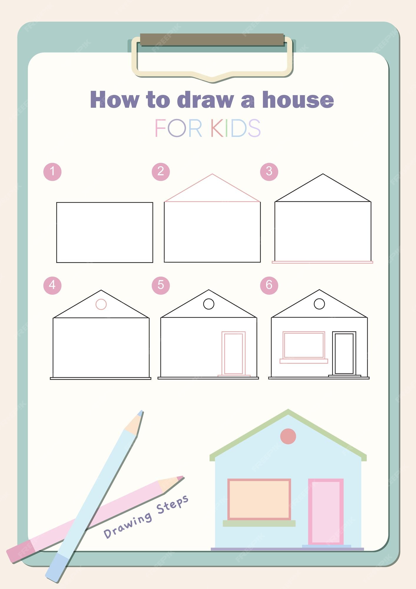 How to Draw a House for Kids House Drawing for Kids