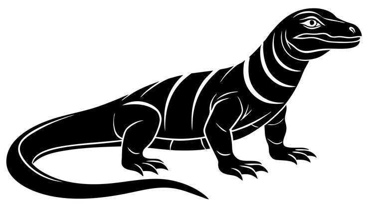 Vector how to draw a komodo dragon