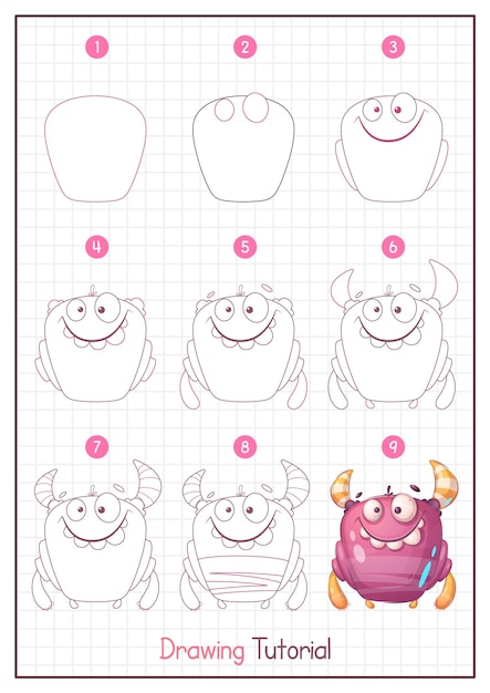 How to Draw a Monster Step by Step Drawing Tutorial