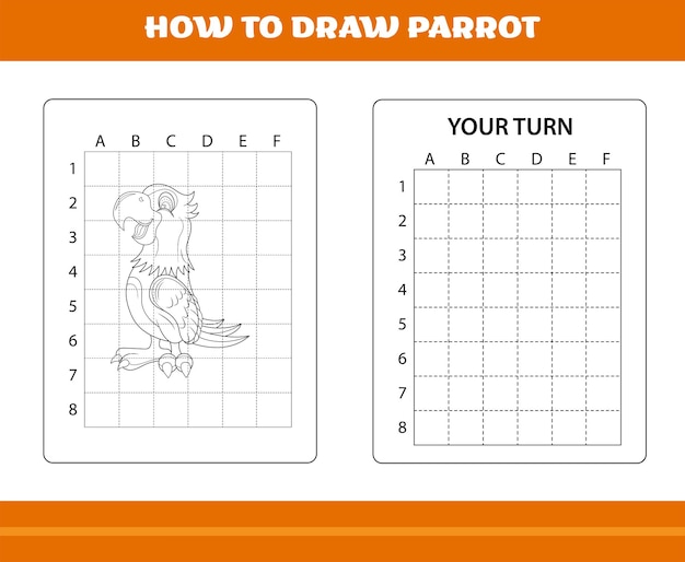 How to draw parrot for kids Line art design for kids printable coloring page