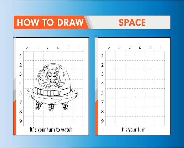 子供のためのスペースぬりえページを描く方法