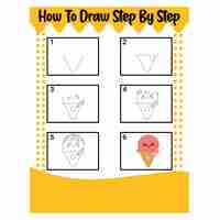 Vector how to draw step by step toddles learning activity