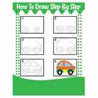 Vector how to draw step by step toddles learning activity