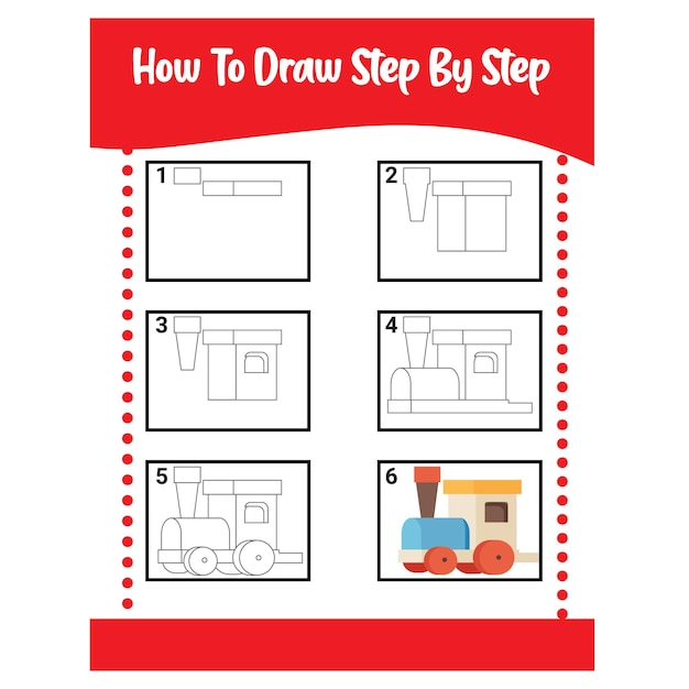 Vector how to draw step by step toddles learning activity