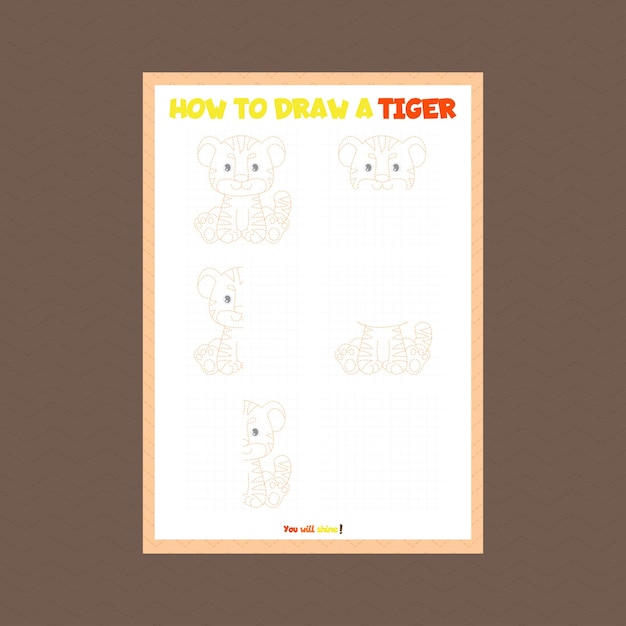 Vector how to draw a tiger