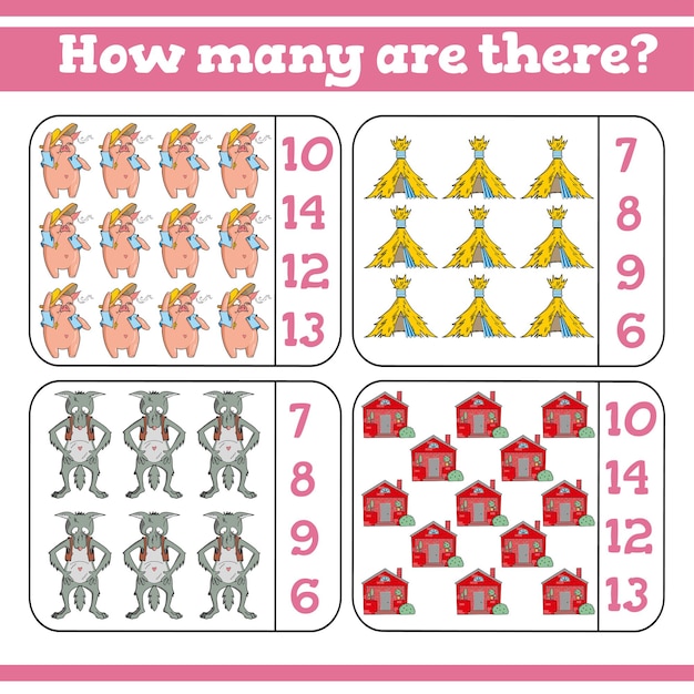 How many are there counting game for preschool children count how many educational a mathematical game