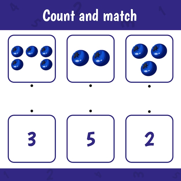 ブルーベリーの数 キッズアクティビティワークシート