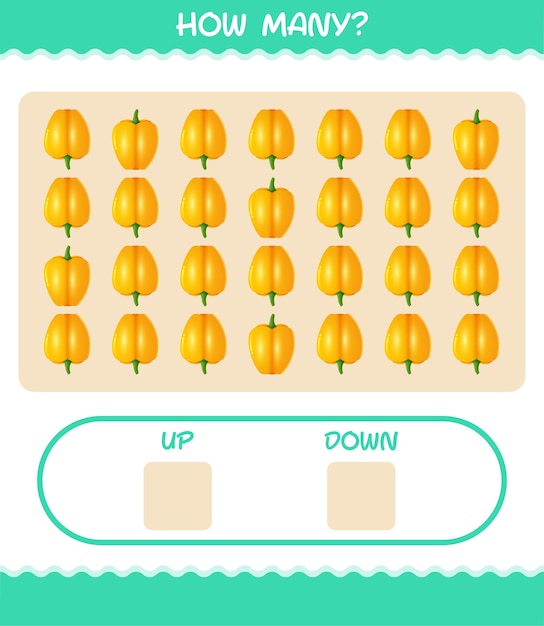 How many cartoon bell pepper. counting game. educational game for pre shool years kids and toddlers