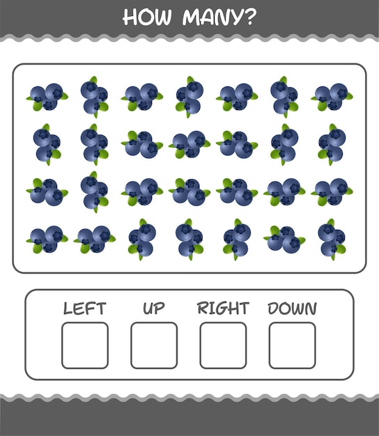 얼마나 많은 만화 블루베리입니다. 계산 게임. 취학 전 아동 및 유아를 위한 교육 게임