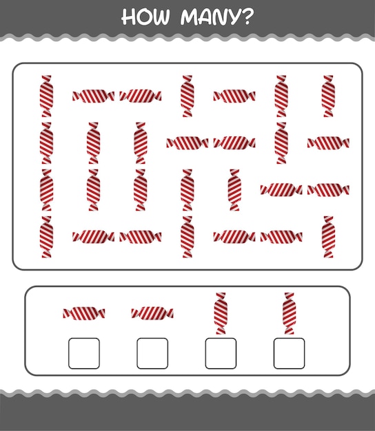 How many cartoon candy. Counting game. Educational game for pre shool years kids and toddlers