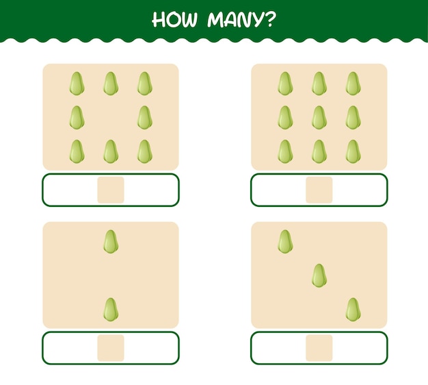 How many cartoon chayote. Counting game. Educational game for pre shool years kids and toddlers