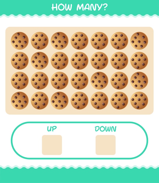 How many cartoon cookie. counting game. educational game for pre shool years kids and toddlers