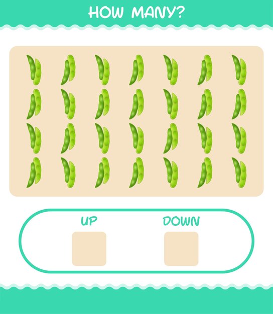 How many cartoon edamame. counting game. educational game for pre shool years kids and toddlers