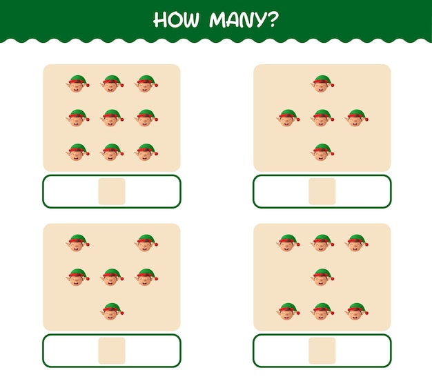 얼마나 많은 만화 엘프. 계산 게임. 취학 전 아동 및 유아를 위한 교육 게임