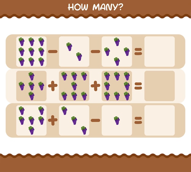 How many cartoon grape. Counting game. Educational game  