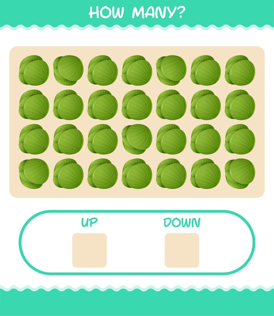 How many cartoon green cabbage. counting game. educational game for pre shool years kids and toddlers