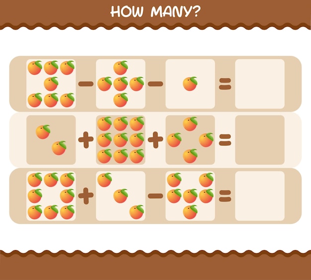 How many cartoon peach. Counting game. Educational game  
