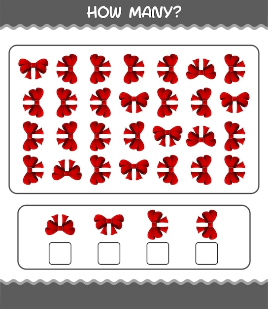 얼마나 많은 만화 리본입니다. 계산 게임. 취학 전 아동 및 유아를 위한 교육 게임