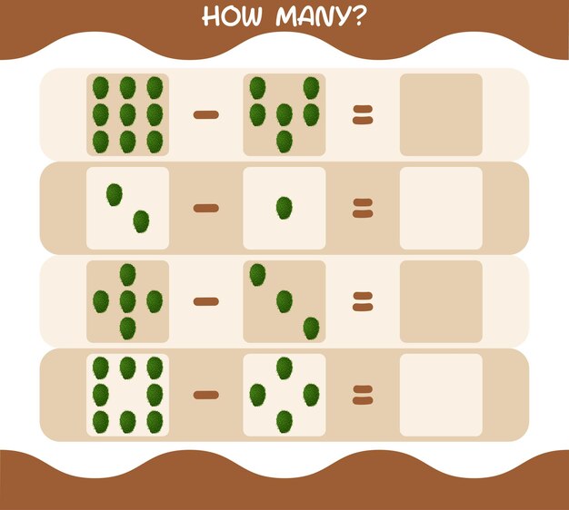 How many cartoon soursop. Counting game. Educational game  