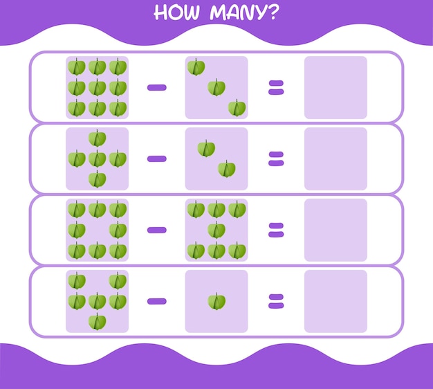 How many cartoon tomatillo. Counting game. Educational game for pre shool years kids and toddlers